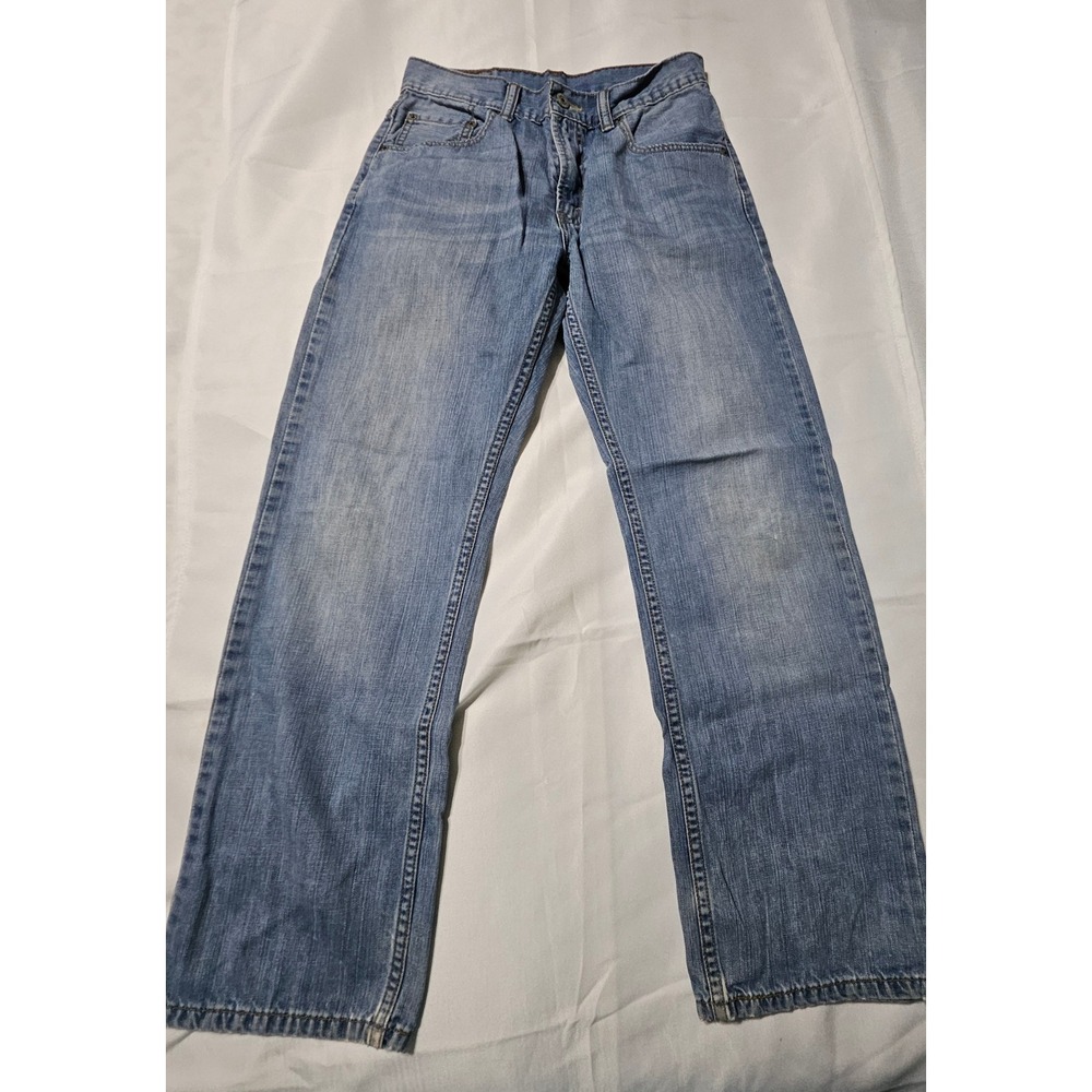 Levis 505 Regular Fit Straight Leg Blue Denim Jeans 27x27 Kids Sz 14 Regular